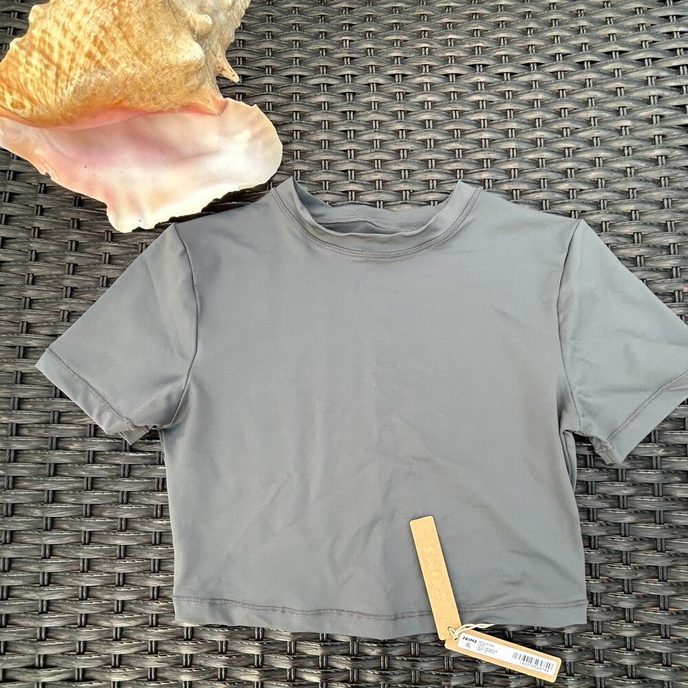 Ladies SKIMS Swim Top Gunmetal NWT Size Small